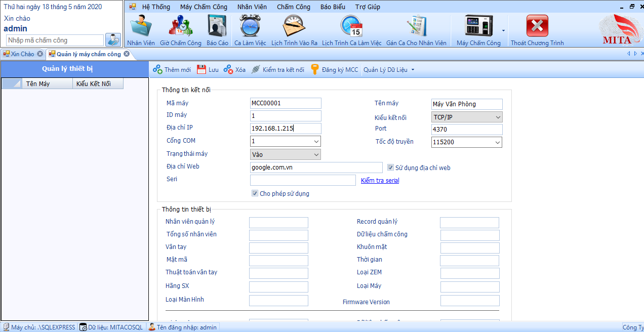 Phần mềm chấm công Ronald Jack Pro 2 2