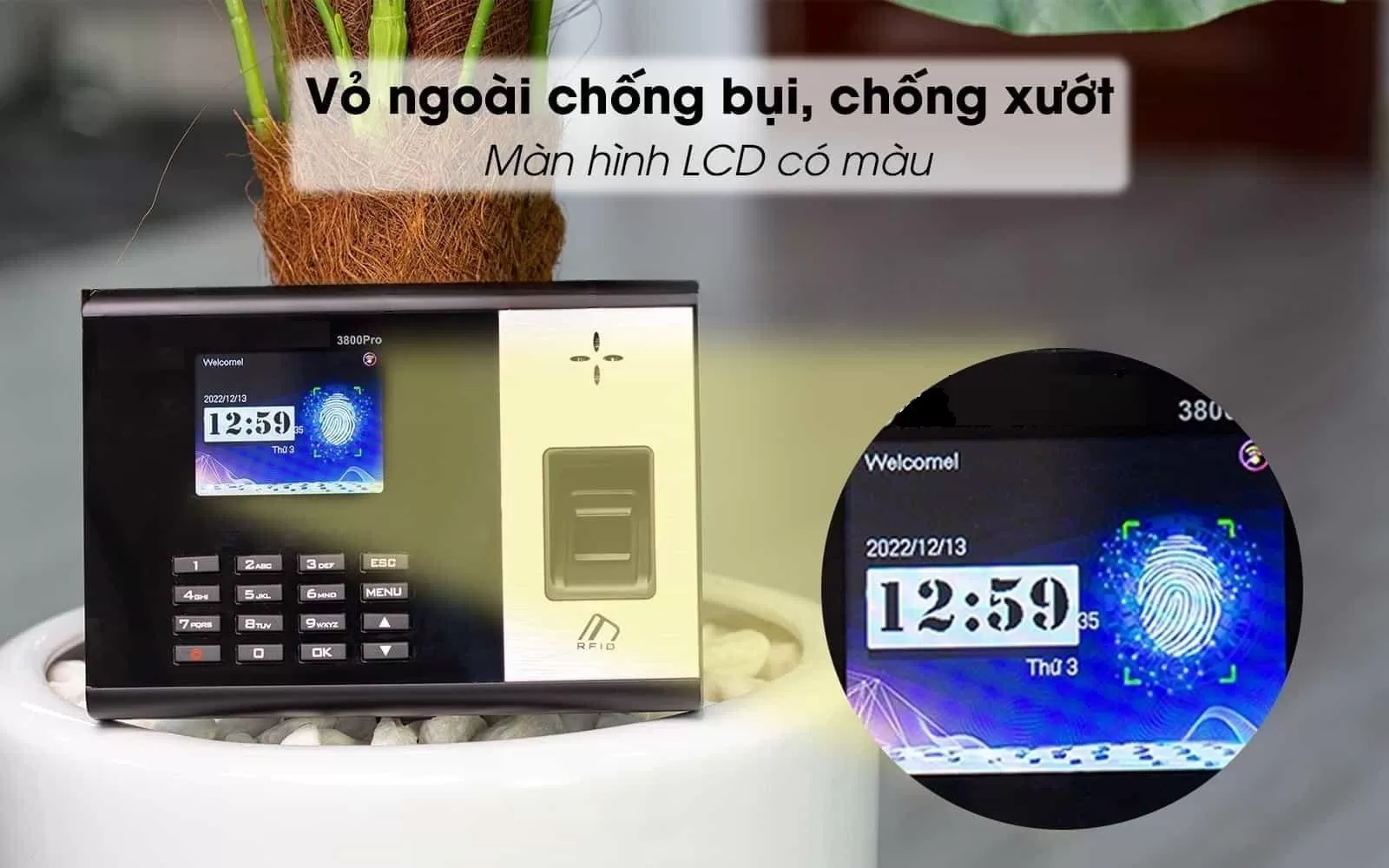Máy chấm công vân tay RJ3800Pro